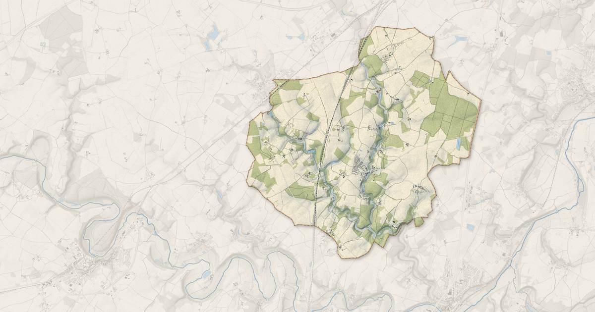 Portrait cartographique de Marçay : relief, eau, forêts, bâti et voies, calculés à partir des données de l'IGN