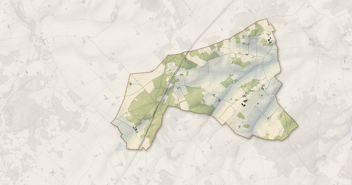 Portrait cartographique de Mondion : relief, eau, forêts, bâti et voies, calculés à partir des données de l'IGN