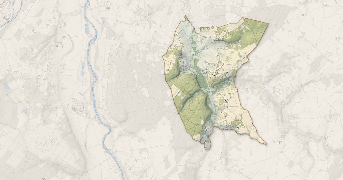 Portrait cartographique de Monthoiron : relief, eau, forêts, bâti et voies, calculés à partir des données de l'IGN