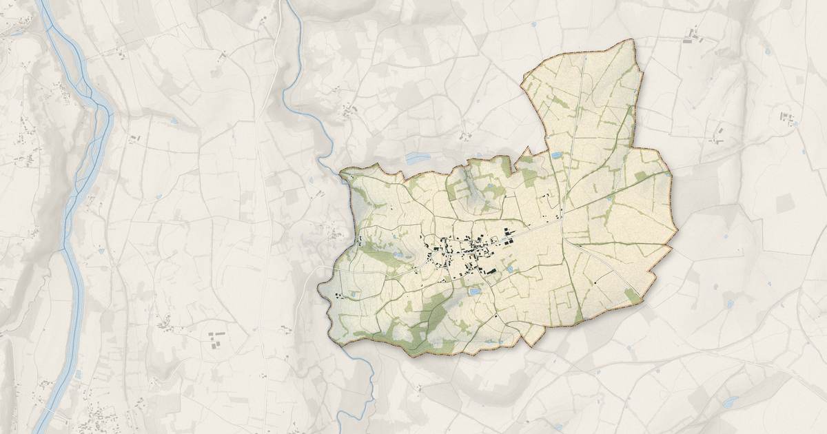 Portrait cartographique de Nérignac : relief, eau, forêts, bâti et voies, calculés à partir des données de l'IGN