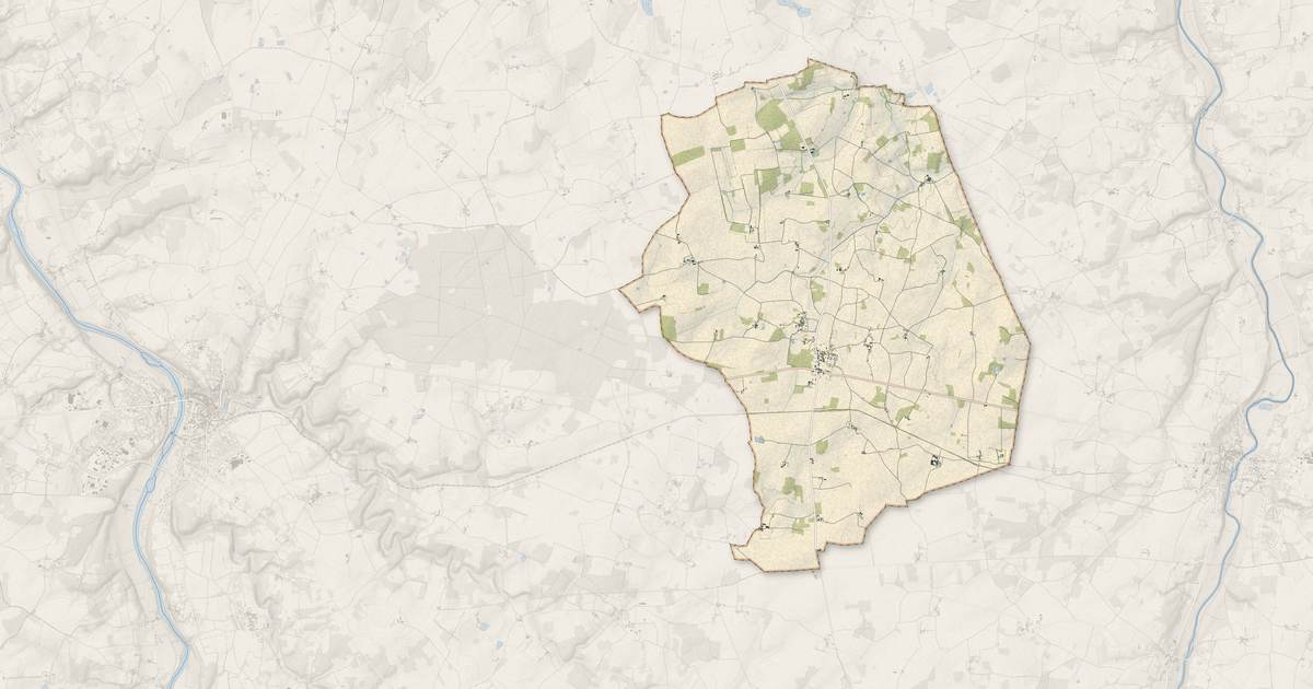 Portrait cartographique de Paizay-le-Sec : relief, eau, forêts, bâti et voies, calculés à partir des données de l'IGN