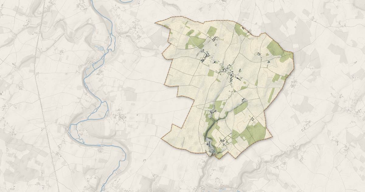 Portrait cartographique de Saint-Gaudent : relief, eau, forêts, bâti et voies, calculés à partir des données de l'IGN