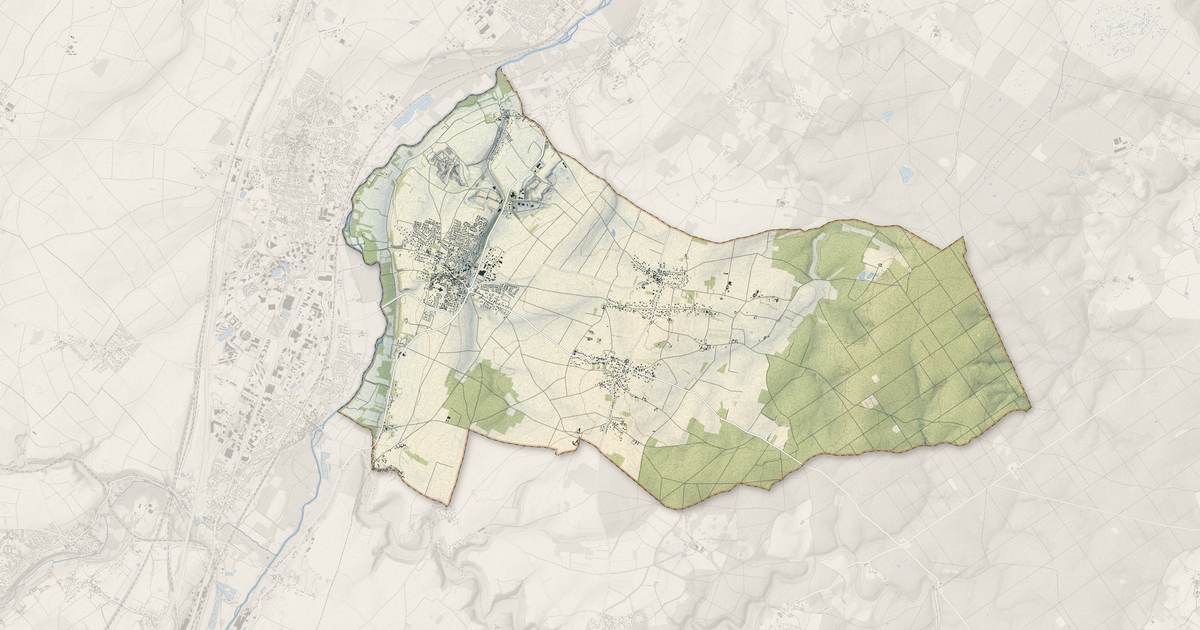 Portrait cartographique de Saint-Georges-lès-Baillargeaux : relief, eau, forêts, bâti et voies, calculés à partir des données de l'IGN