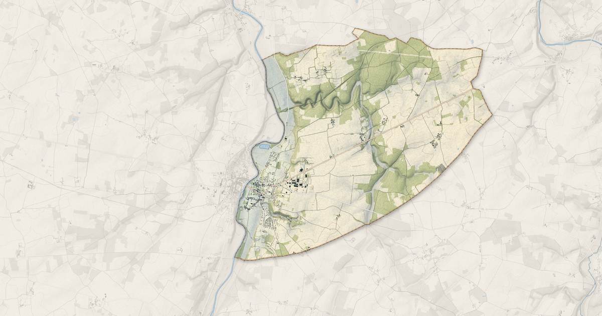 Portrait cartographique de Saint-Germain : relief, eau, forêts, bâti et voies, calculés à partir des données de l'IGN