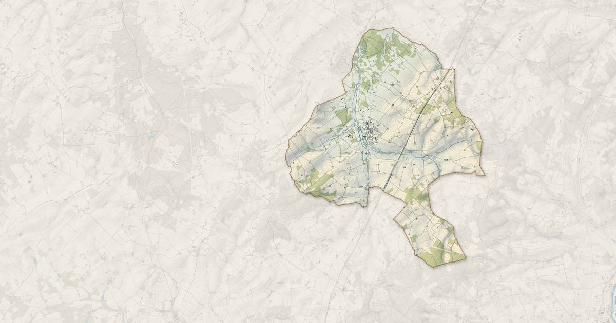 Portrait cartographique de Saint-Gervais-les-Trois-Clochers : relief, eau, forêts, bâti et voies, calculés à partir des données de l'IGN