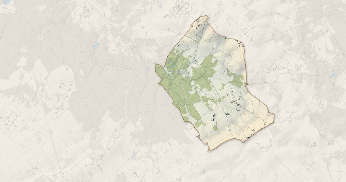 Portrait cartographique de Saires : relief, eau, forêts, bâti et voies, calculés à partir des données de l'IGN