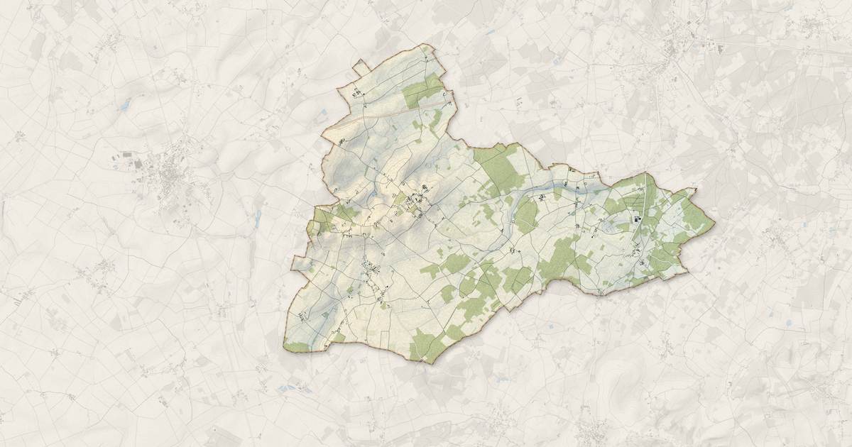 Portrait cartographique de Thurageau : relief, eau, forêts, bâti et voies, calculés à partir des données de l'IGN