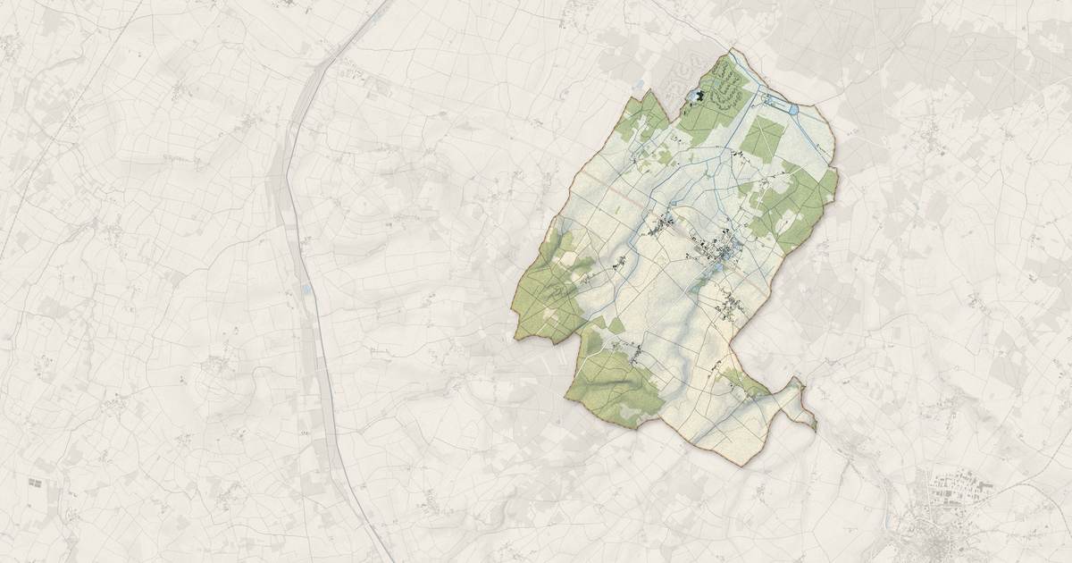 Portrait cartographique de Les Trois-Moutiers : relief, eau, forêts, bâti et voies, calculés à partir des données de l'IGN