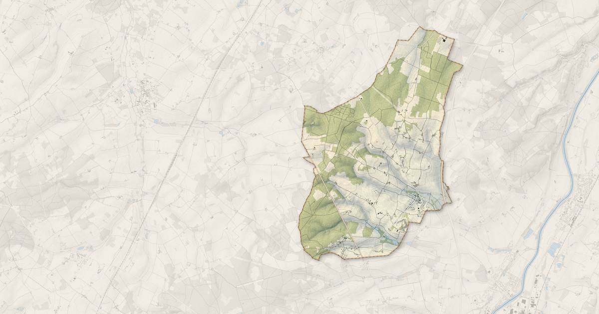 Portrait cartographique de Usseau : relief, eau, forêts, bâti et voies, calculés à partir des données de l'IGN