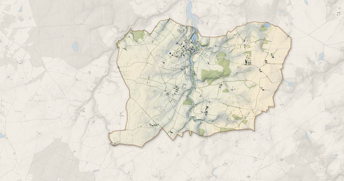 Portrait cartographique de Verrières : relief, eau, forêts, bâti et voies, calculés à partir des données de l'IGN
