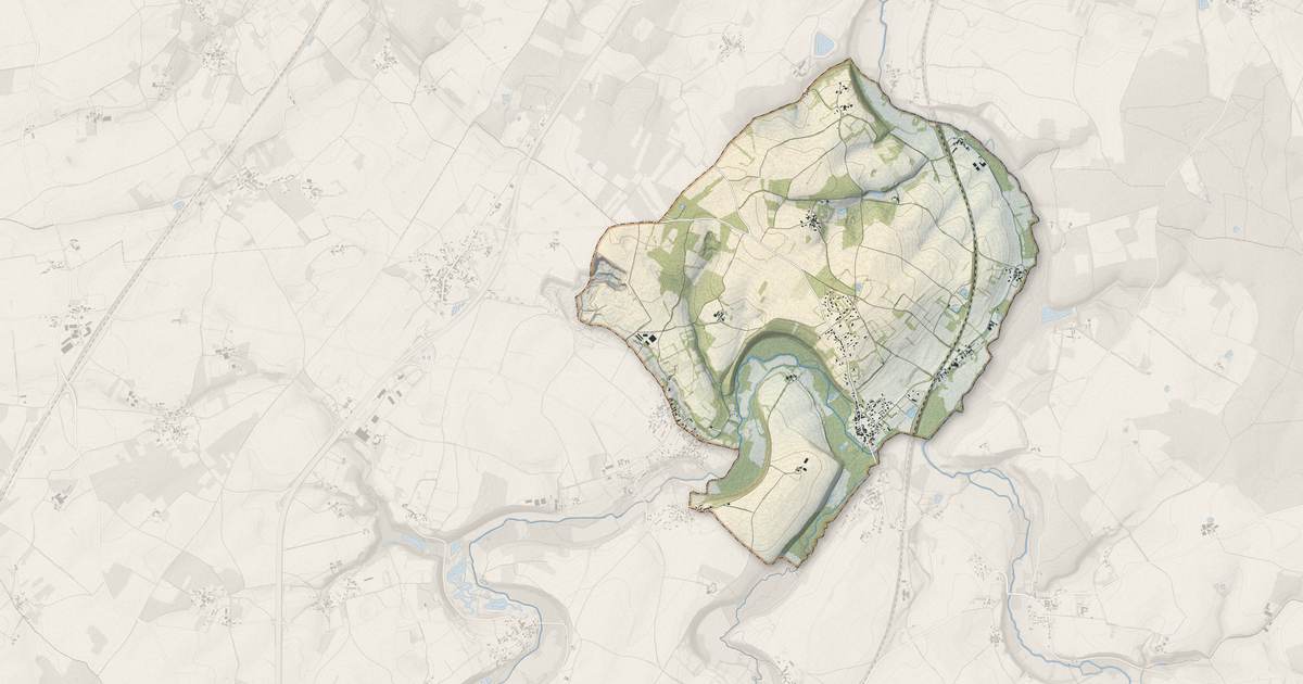 Portrait cartographique de Voulon : relief, eau, forêts, bâti et voies, calculés à partir des données de l'IGN