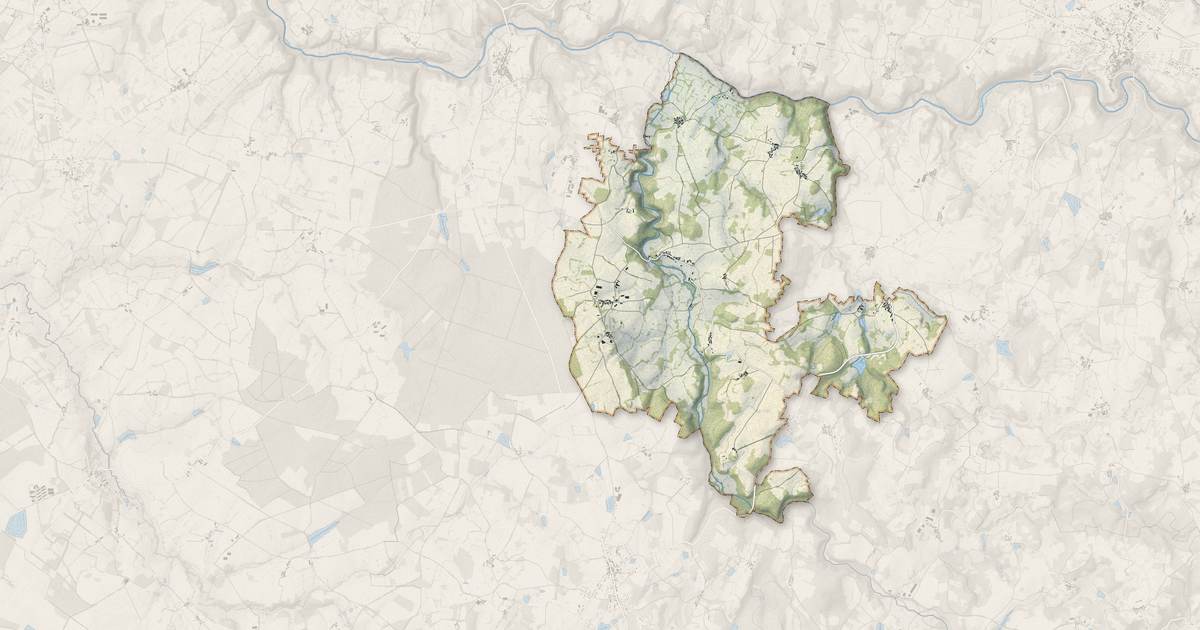 Portrait cartographique de Balledent : relief, eau, forêts, bâti et voies, calculés à partir des données de l'IGN