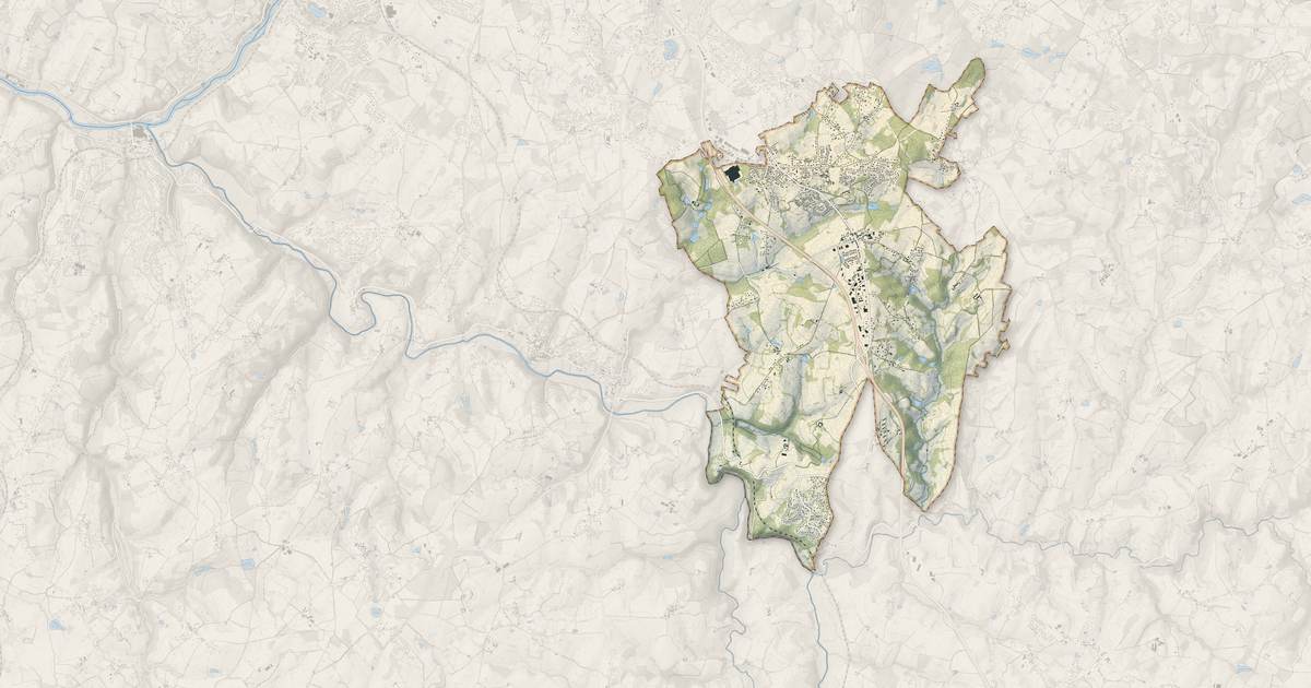 Portrait cartographique de Boisseuil : relief, eau, forêts, bâti et voies, calculés à partir des données de l'IGN