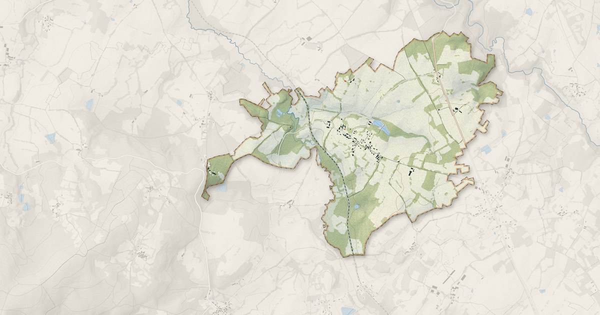 Portrait cartographique de Breuilaufa : relief, eau, forêts, bâti et voies, calculés à partir des données de l'IGN