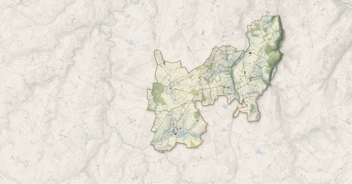 Portrait cartographique de Burgnac : relief, eau, forêts, bâti et voies, calculés à partir des données de l'IGN