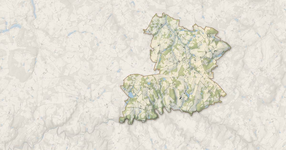 Portrait cartographique de Chéronnac : relief, eau, forêts, bâti et voies, calculés à partir des données de l'IGN