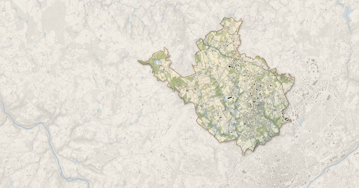 Portrait cartographique de Couzeix : relief, eau, forêts, bâti et voies, calculés à partir des données de l'IGN