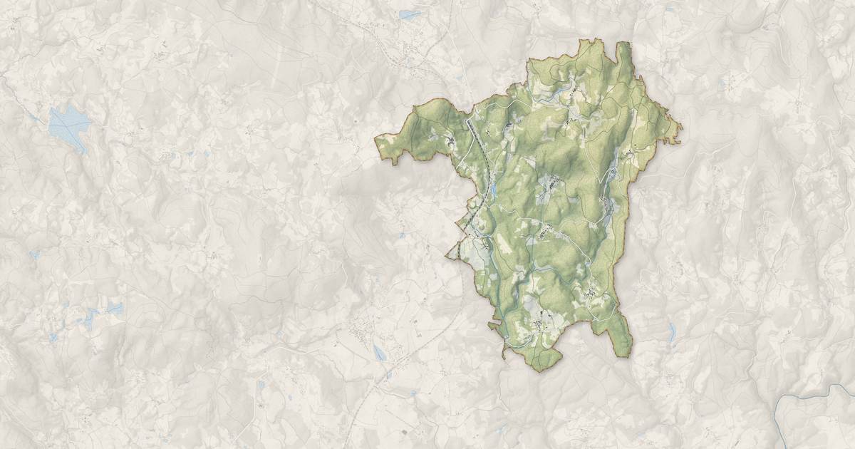 Portrait cartographique de Jabreilles-les-Bordes : relief, eau, forêts, bâti et voies, calculés à partir des données de l'IGN