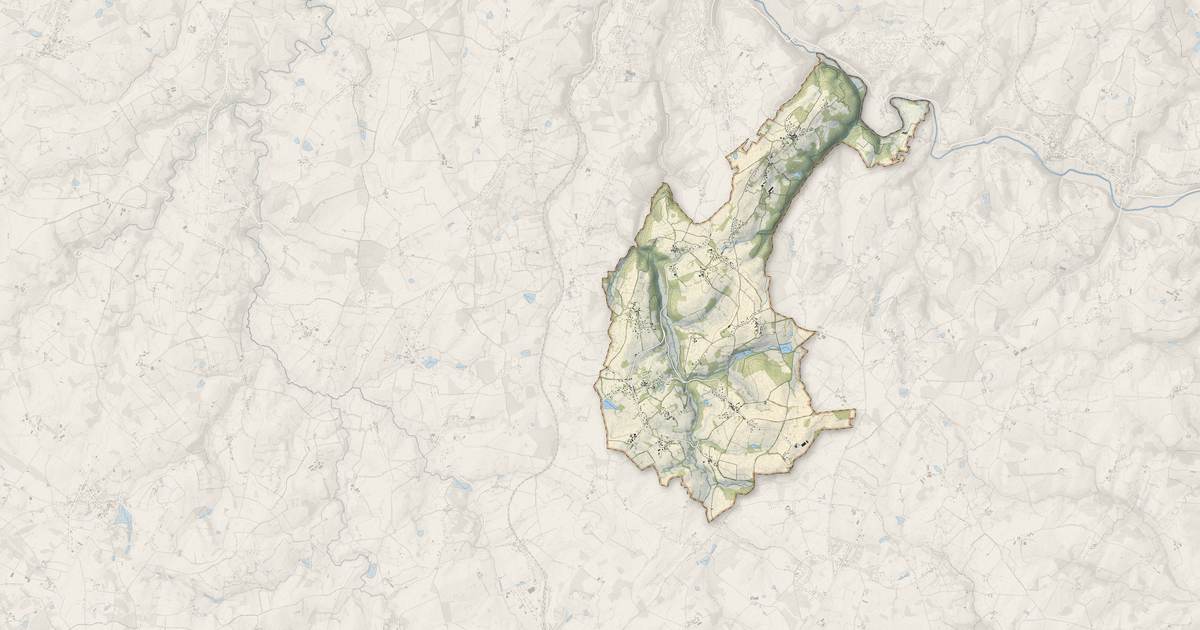 Portrait cartographique de Jourgnac : relief, eau, forêts, bâti et voies, calculés à partir des données de l'IGN