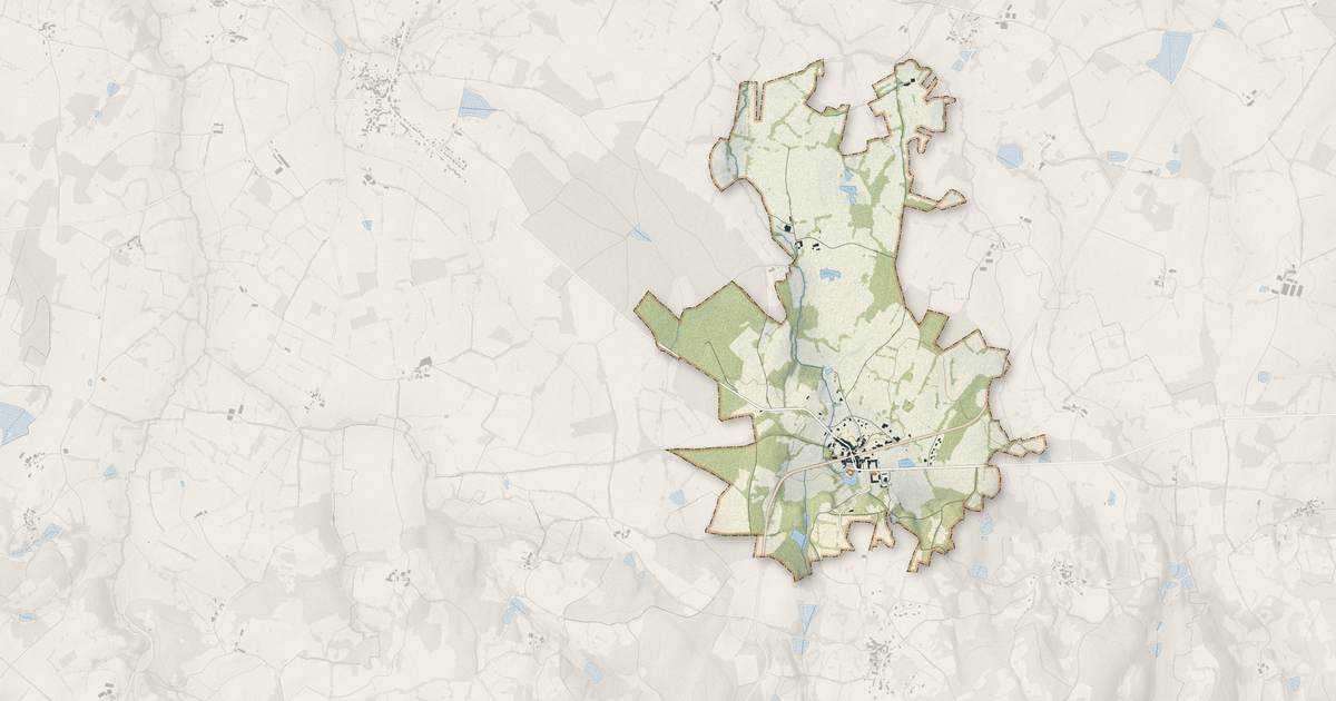 Portrait cartographique de Mortemart : relief, eau, forêts, bâti et voies, calculés à partir des données de l'IGN