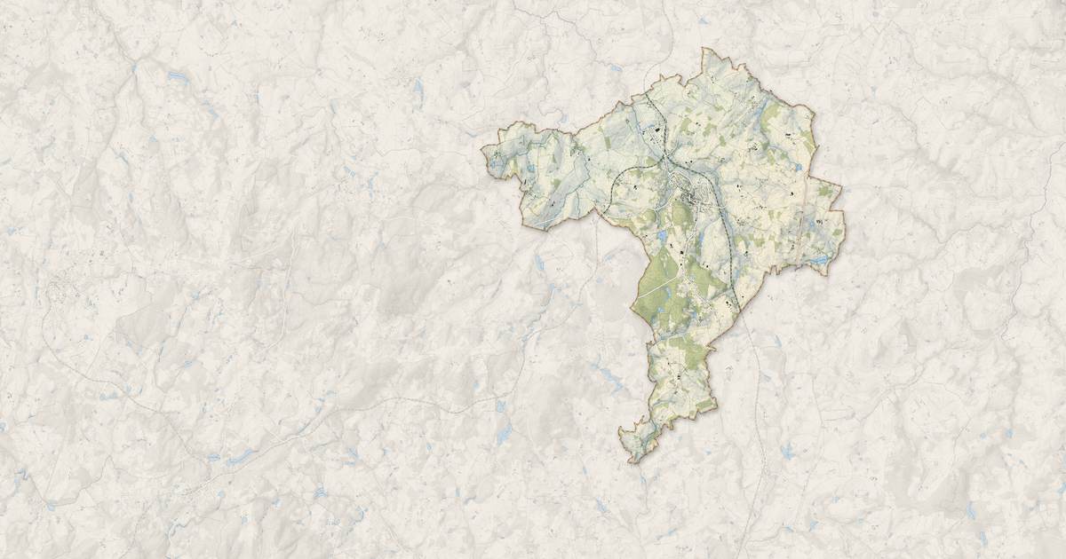 Portrait cartographique de Nexon : relief, eau, forêts, bâti et voies, calculés à partir des données de l'IGN