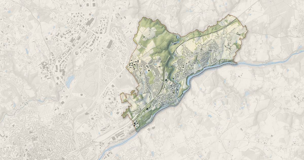 Portrait cartographique de Le Palais-sur-Vienne : relief, eau, forêts, bâti et voies, calculés à partir des données de l'IGN