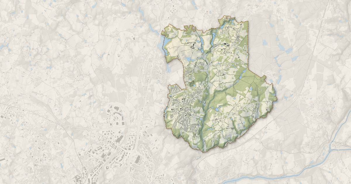 Portrait cartographique de Rilhac-Rancon : relief, eau, forêts, bâti et voies, calculés à partir des données de l'IGN