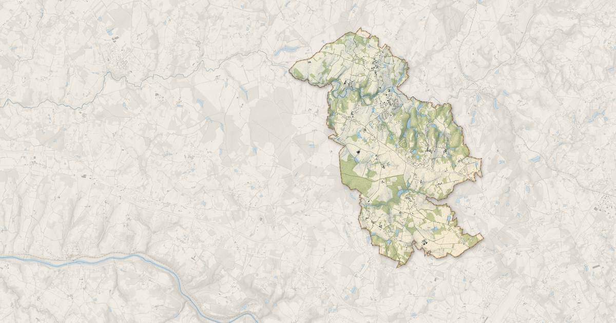 Portrait cartographique de Saint-Gence : relief, eau, forêts, bâti et voies, calculés à partir des données de l'IGN