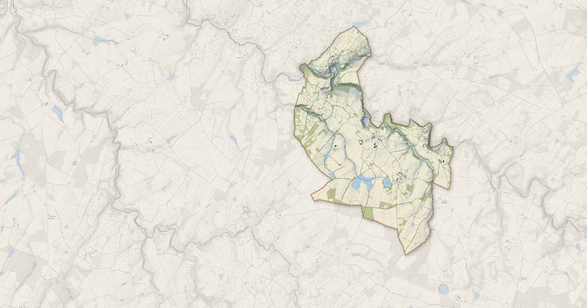 Portrait cartographique de Saint-Martin-le-Mault : relief, eau, forêts, bâti et voies, calculés à partir des données de l'IGN