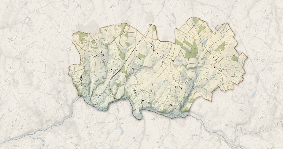 Portrait cartographique de Saint-Ouen-sur-Gartempe : relief, eau, forêts, bâti et voies, calculés à partir des données de l'IGN