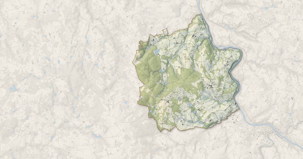 Portrait cartographique de Saint-Priest-sous-Aixe : relief, eau, forêts, bâti et voies, calculés à partir des données de l'IGN