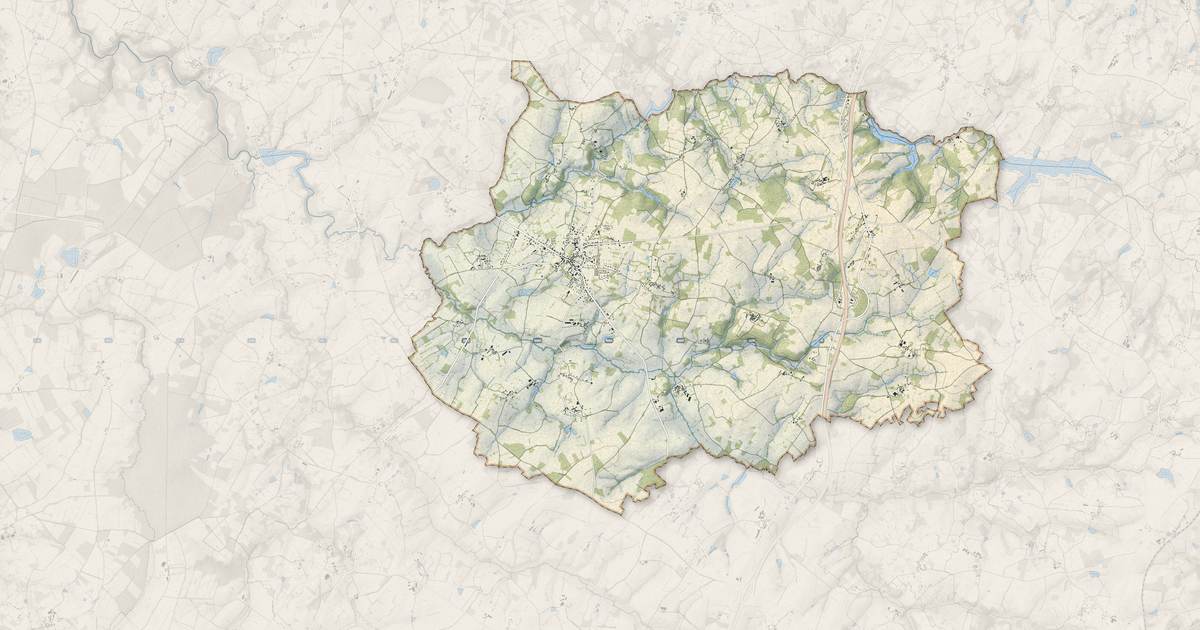Portrait cartographique de Saint-Sulpice-les-Feuilles : relief, eau, forêts, bâti et voies, calculés à partir des données de l'IGN