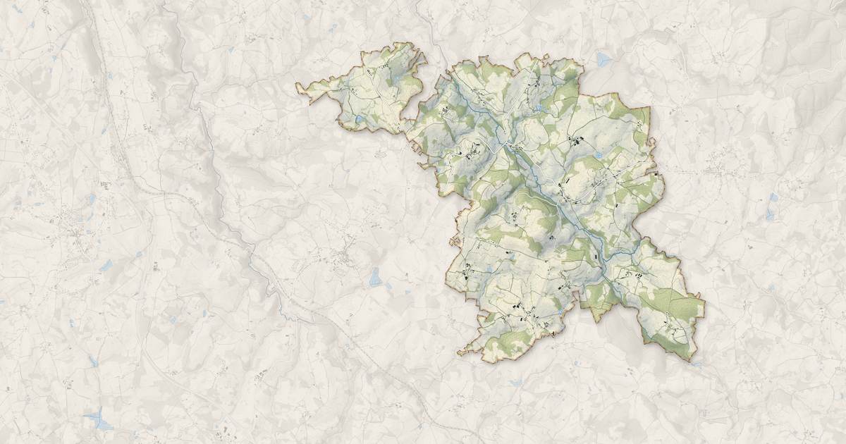 Portrait cartographique de Saint-Vitte-sur-Briance : relief, eau, forêts, bâti et voies, calculés à partir des données de l'IGN