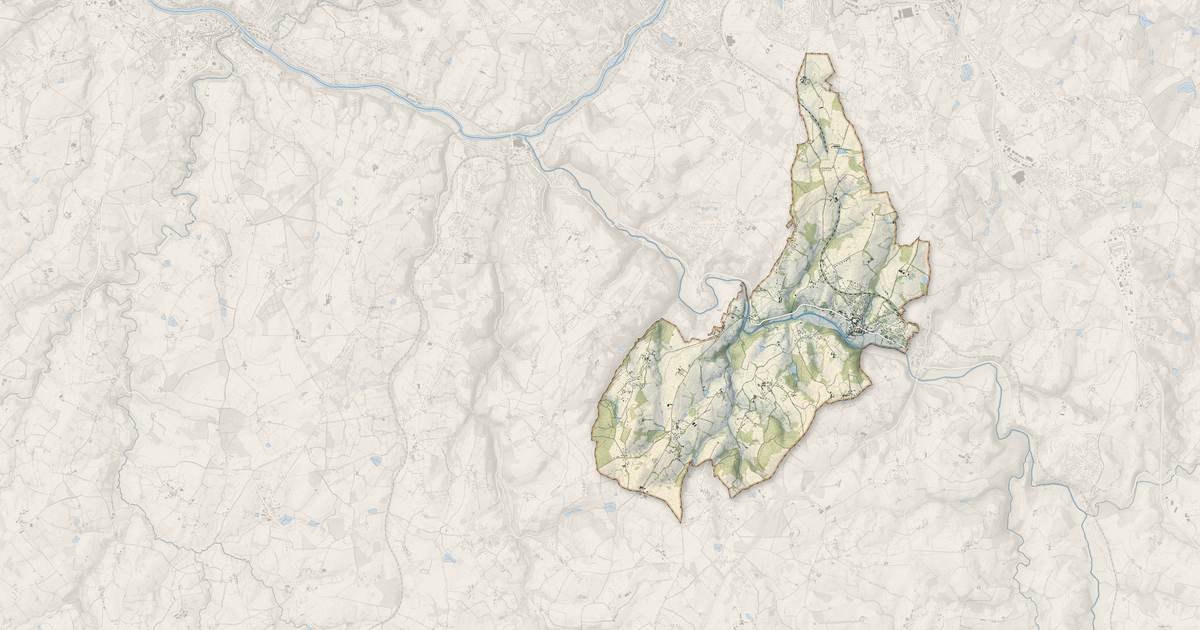 Portrait cartographique de Solignac : relief, eau, forêts, bâti et voies, calculés à partir des données de l'IGN