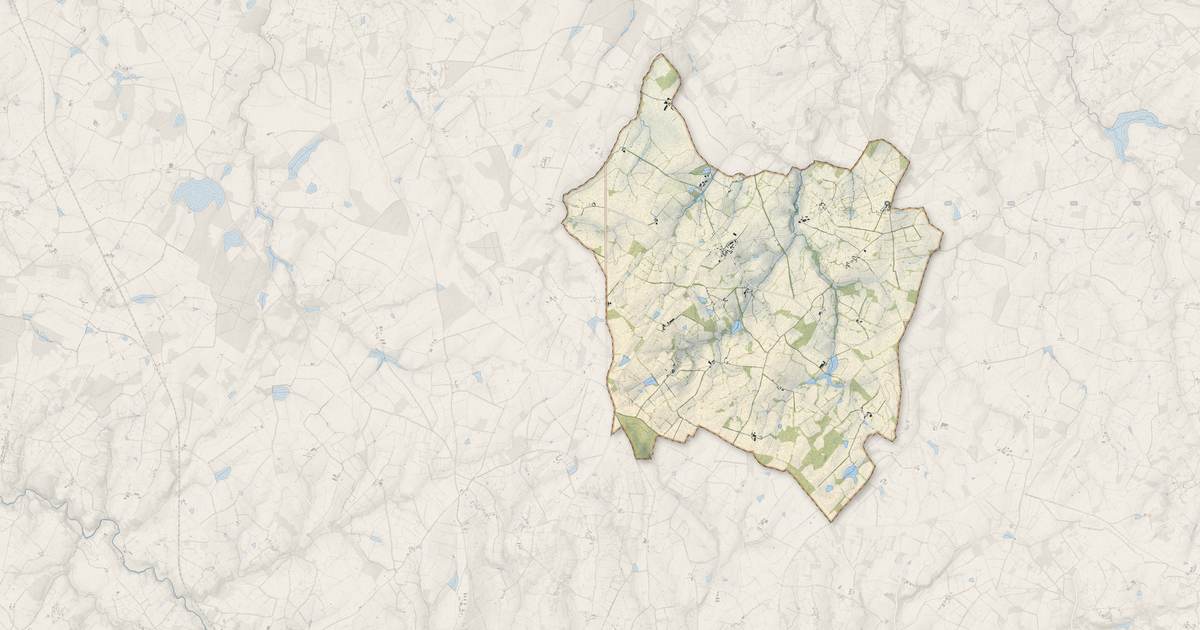 Portrait cartographique de Tersannes : relief, eau, forêts, bâti et voies, calculés à partir des données de l'IGN