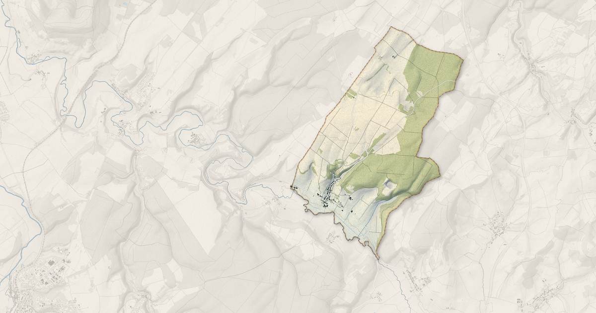 Portrait cartographique de Attignéville : relief, eau, forêts, bâti et voies, calculés à partir des données de l'IGN