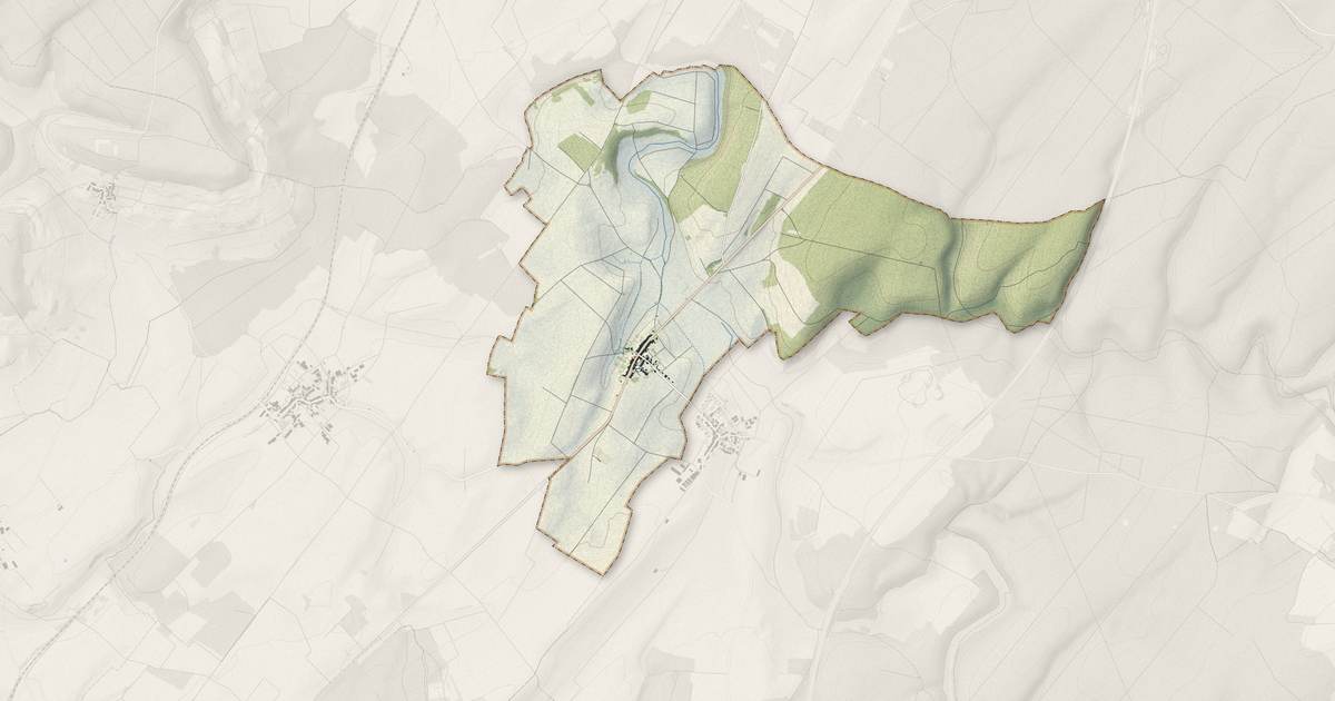 Portrait cartographique de Autreville : relief, eau, forêts, bâti et voies, calculés à partir des données de l'IGN
