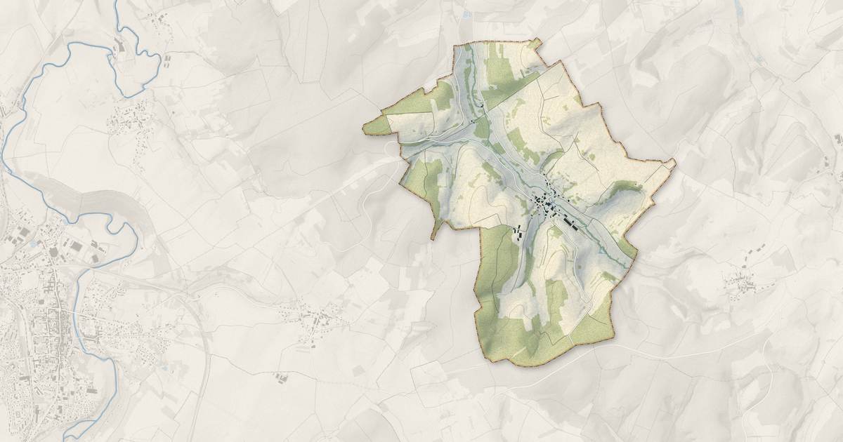 Portrait cartographique de Avillers : relief, eau, forêts, bâti et voies, calculés à partir des données de l'IGN