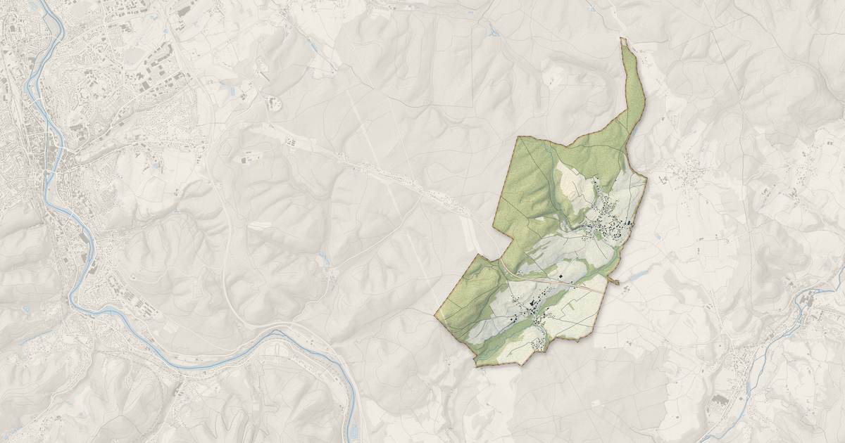 Portrait cartographique de La Baffe : relief, eau, forêts, bâti et voies, calculés à partir des données de l'IGN