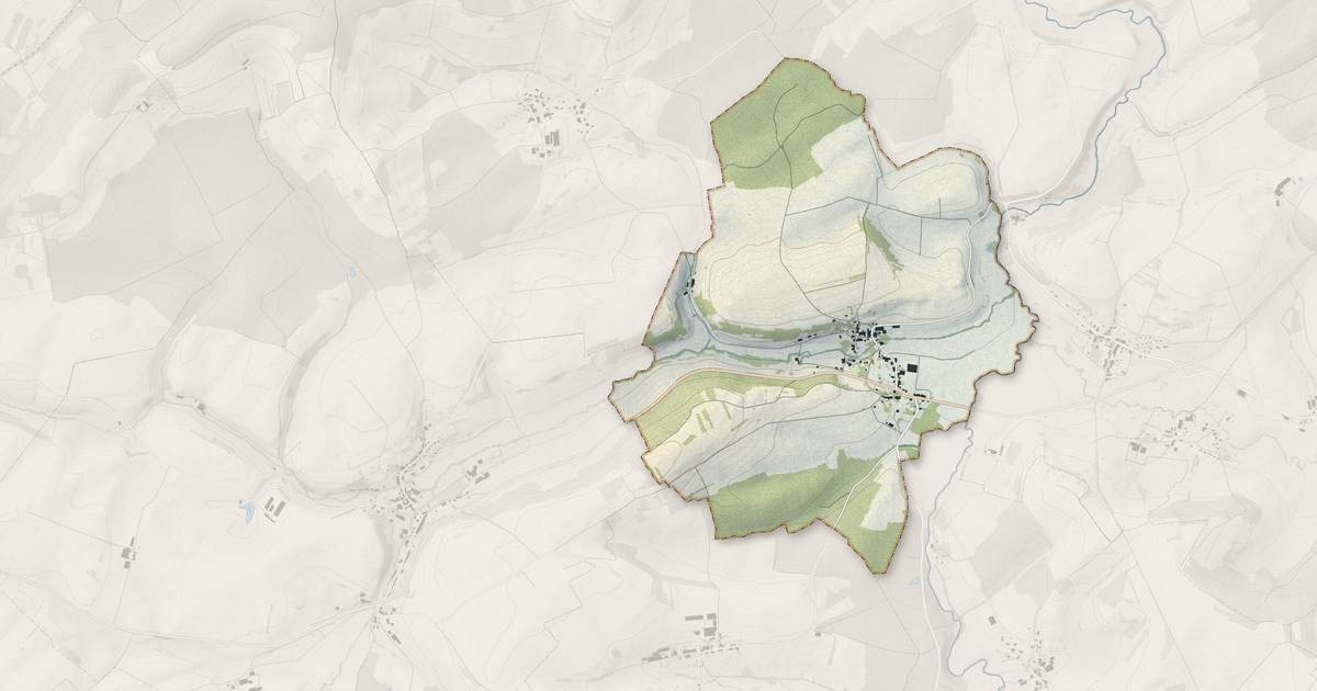 Portrait cartographique de Bainville-aux-Saules : relief, eau, forêts, bâti et voies, calculés à partir des données de l'IGN