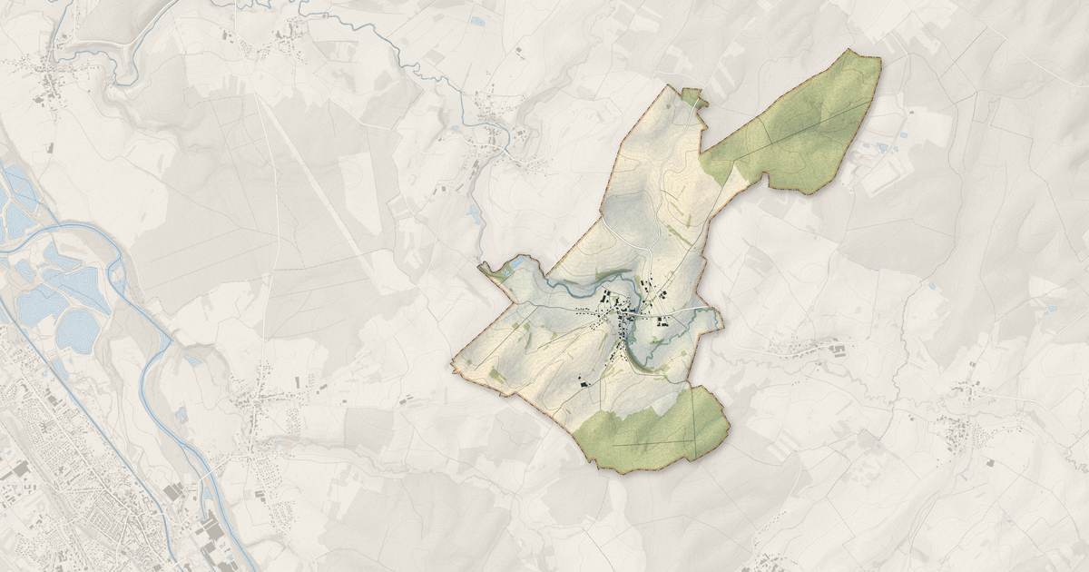 Portrait cartographique de Bayecourt : relief, eau, forêts, bâti et voies, calculés à partir des données de l'IGN