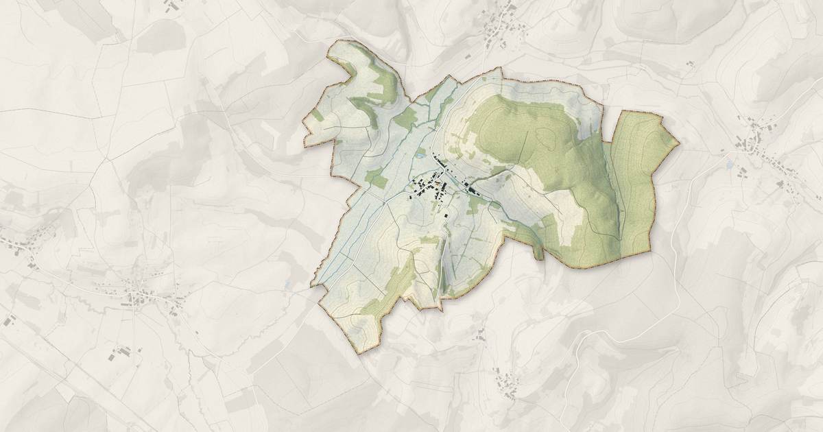 Portrait cartographique de Bazegney : relief, eau, forêts, bâti et voies, calculés à partir des données de l'IGN