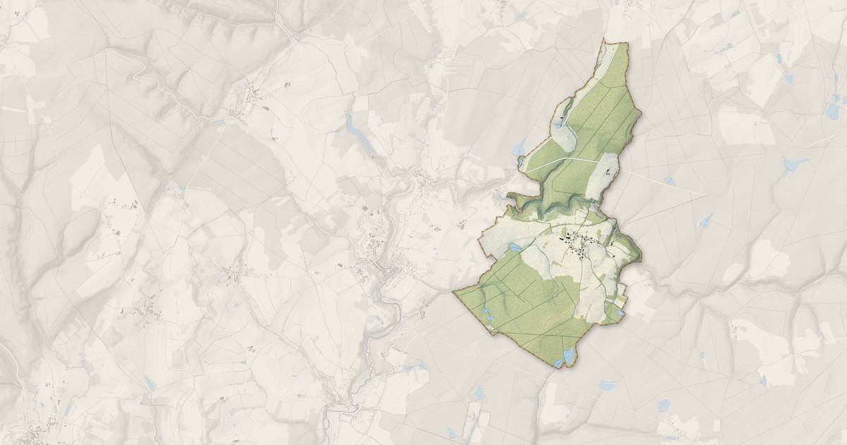 Portrait cartographique de Belrupt : relief, eau, forêts, bâti et voies, calculés à partir des données de l'IGN