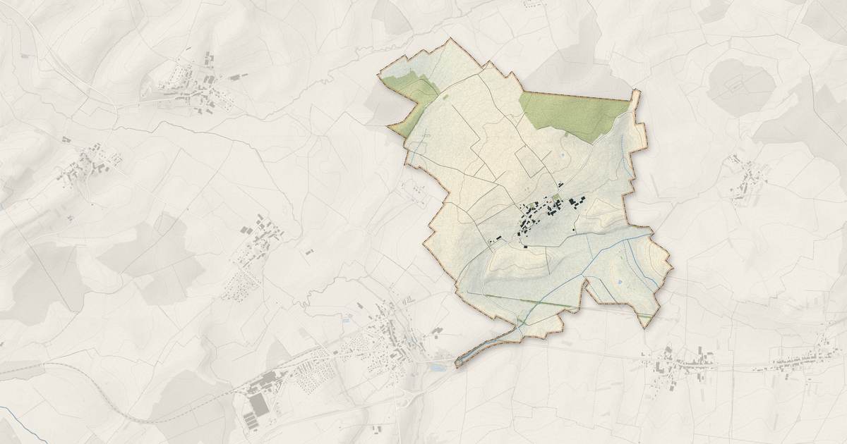 Portrait cartographique de Biécourt : relief, eau, forêts, bâti et voies, calculés à partir des données de l'IGN