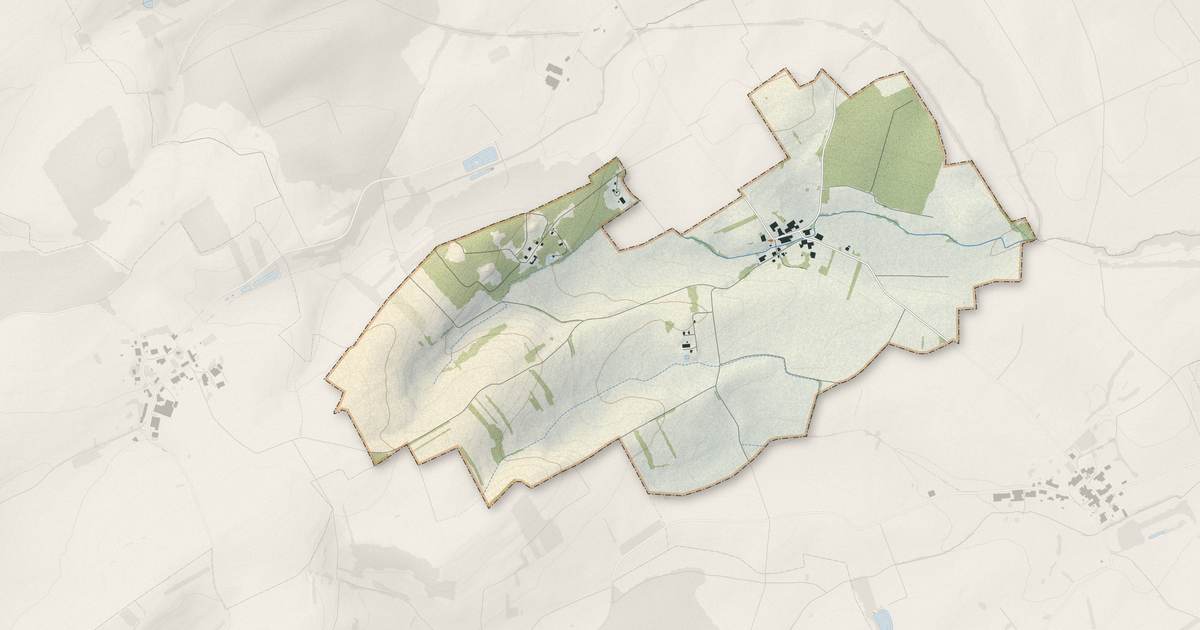 Portrait cartographique de Blémerey : relief, eau, forêts, bâti et voies, calculés à partir des données de l'IGN