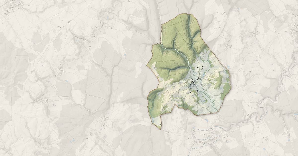 Portrait cartographique de Bleurville : relief, eau, forêts, bâti et voies, calculés à partir des données de l'IGN