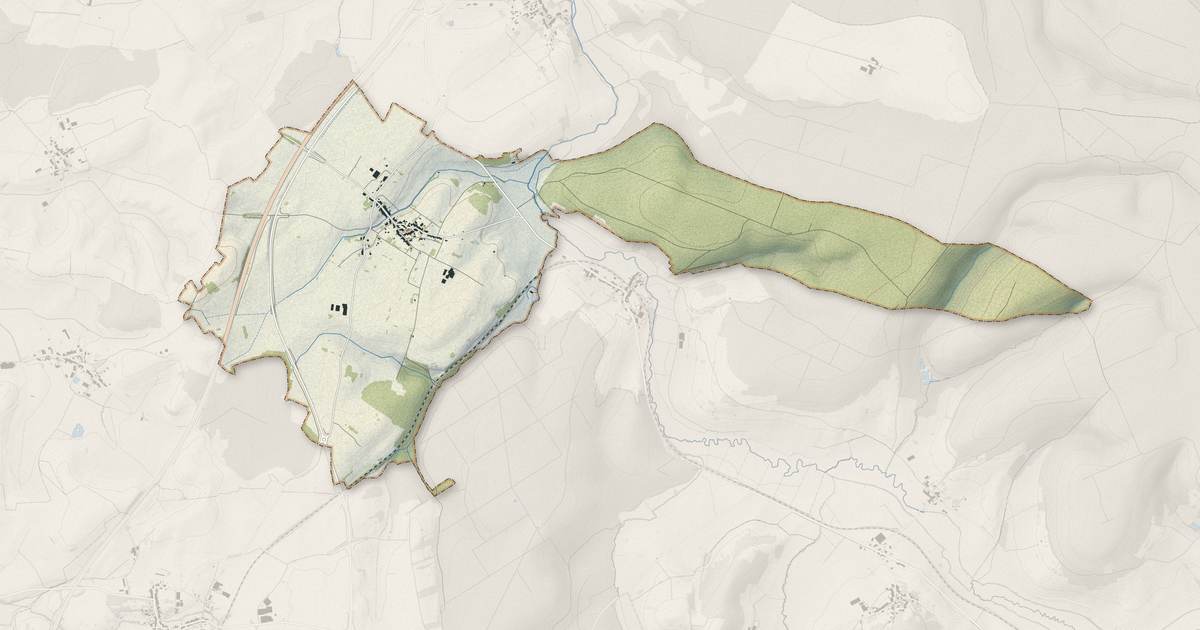 Portrait cartographique de Blevaincourt : relief, eau, forêts, bâti et voies, calculés à partir des données de l'IGN