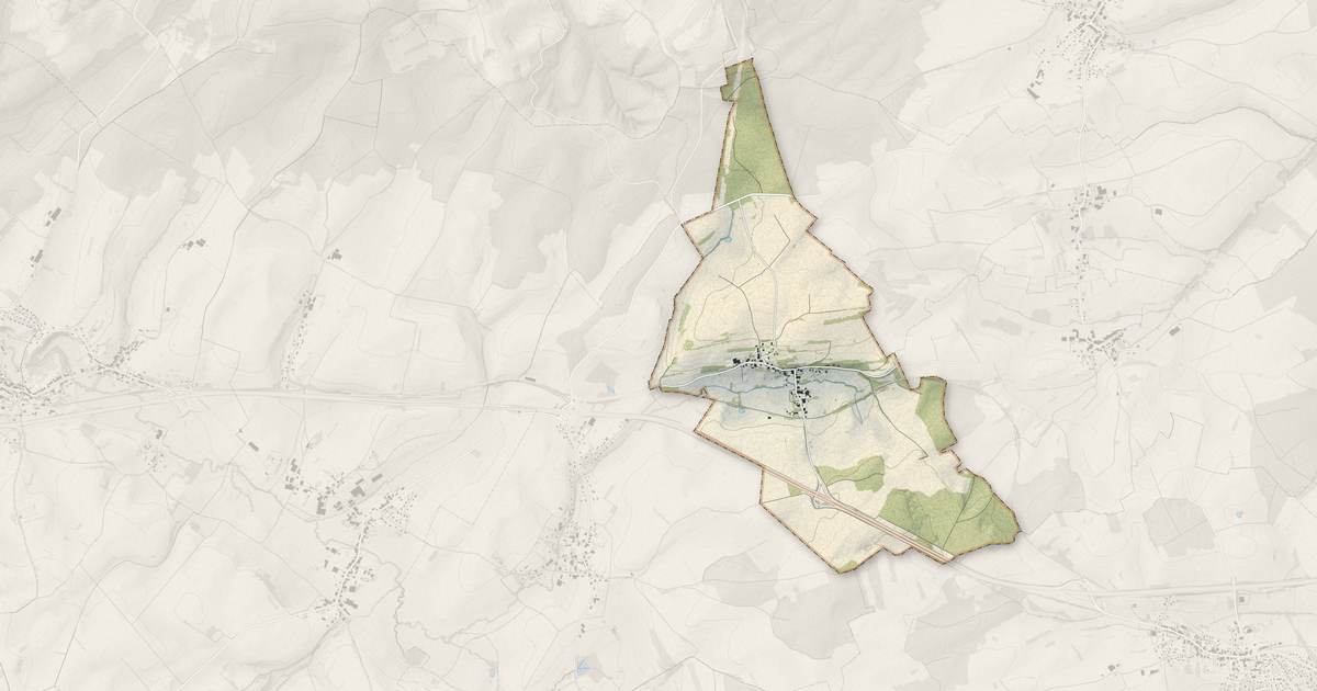 Portrait cartographique de Bocquegney : relief, eau, forêts, bâti et voies, calculés à partir des données de l'IGN