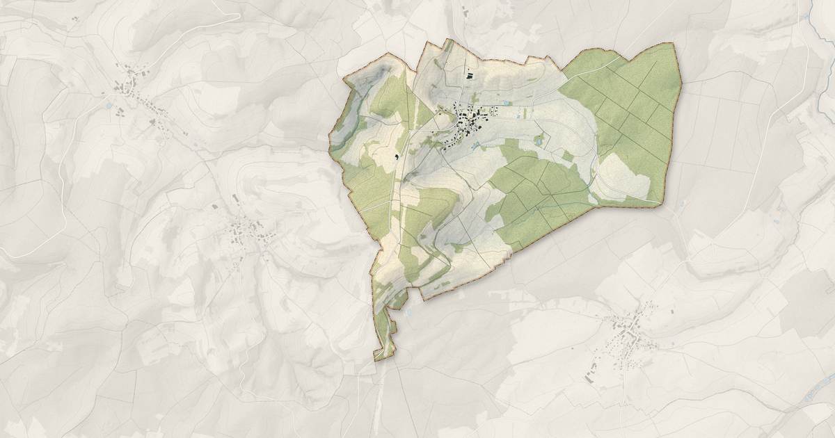 Portrait cartographique de Bouxières-aux-Bois : relief, eau, forêts, bâti et voies, calculés à partir des données de l'IGN