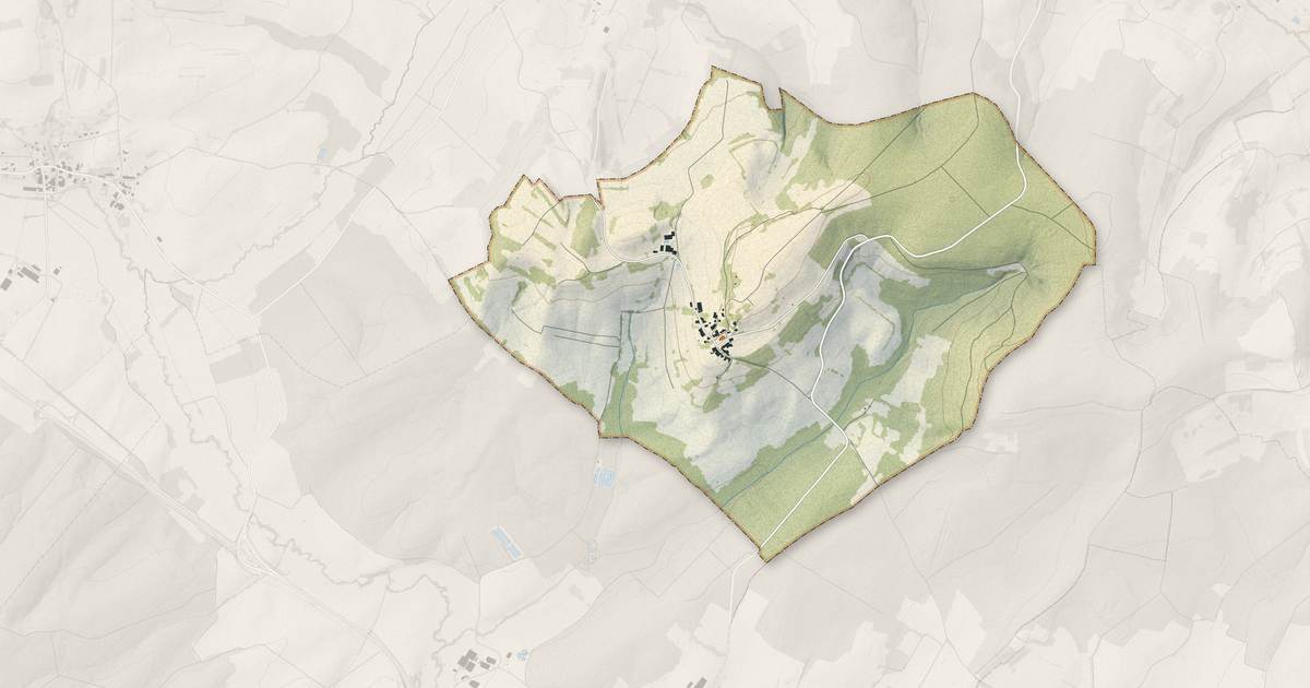Portrait cartographique de Bouzemont : relief, eau, forêts, bâti et voies, calculés à partir des données de l'IGN